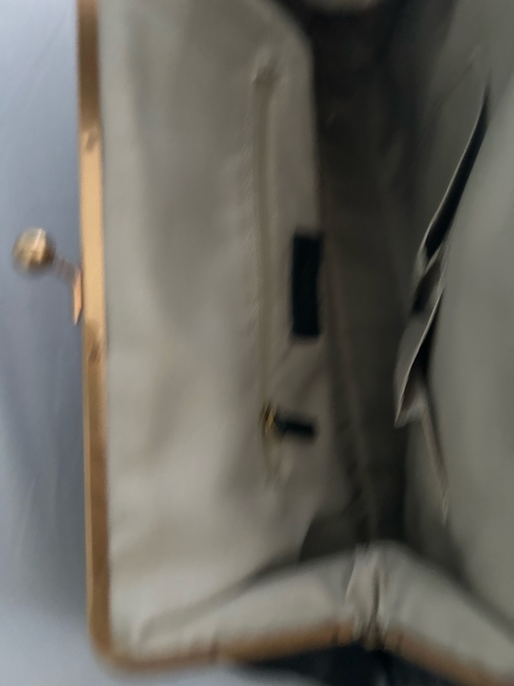 Classic Black Leather Frame-Top Tote with Gold Accent - Picture 4 of 5